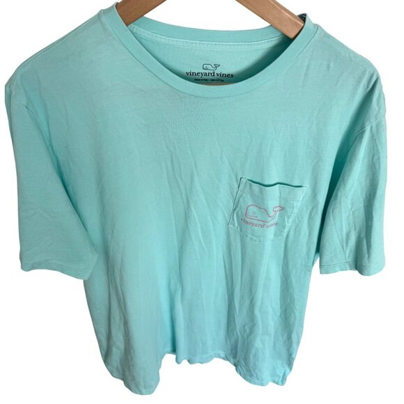 Vineyard Vines Drift Dye Size Large Whale Vintage Logo NWOT Men's Aqua - Picture 6 of 8